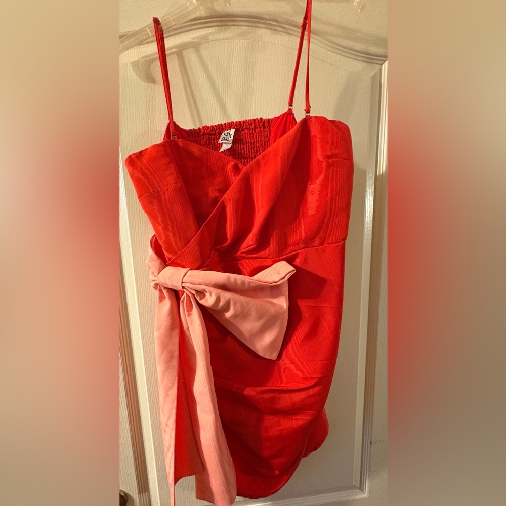 Elegant Red and Pink Mini Dress